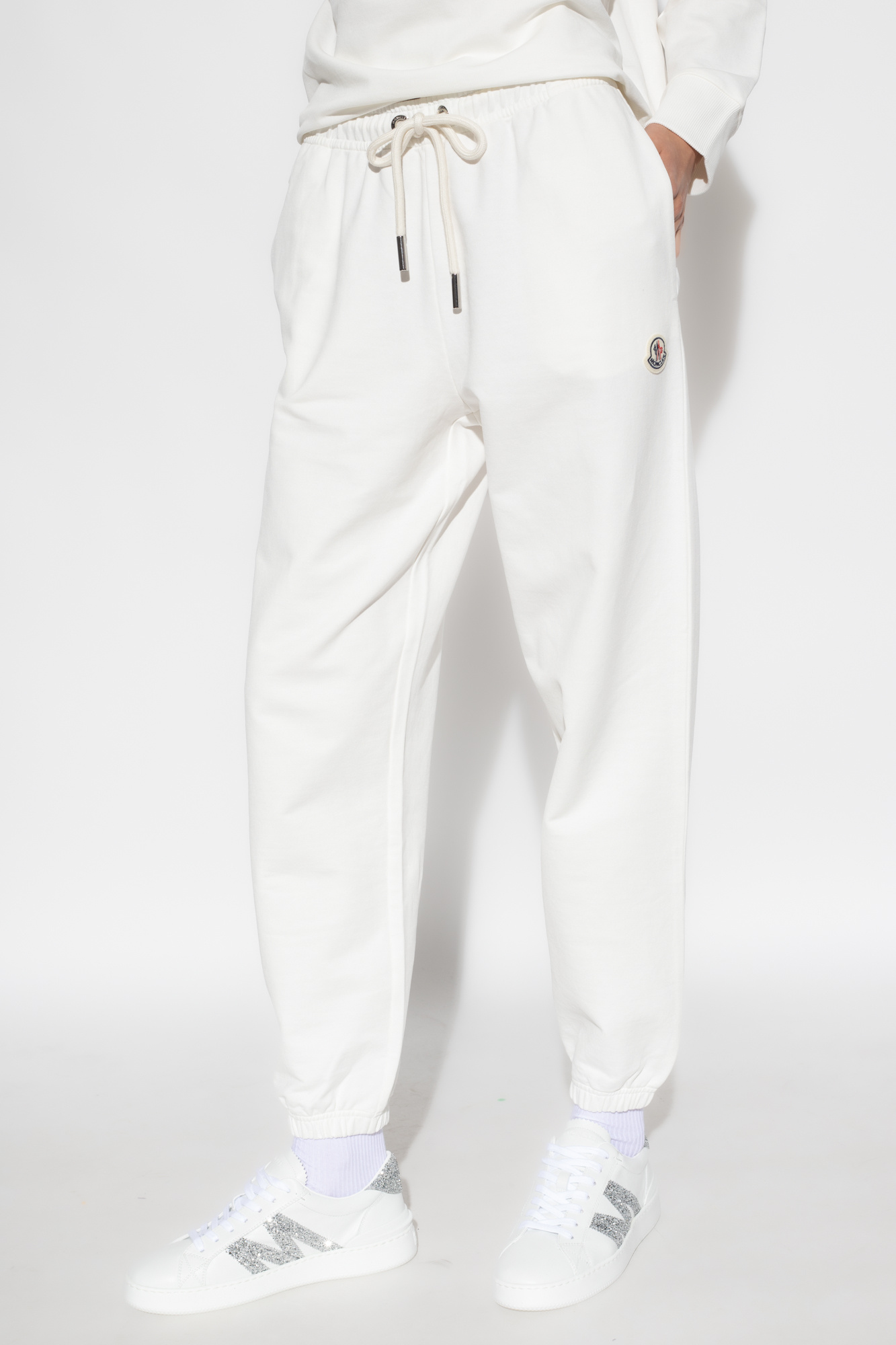 White Sweatpants with logo patch Moncler - Vitkac AS